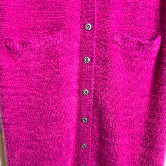 Pilcro for Anthropologie Classic Longline Cardigan in Bright Pink Women's Small - Picture 5 of 11